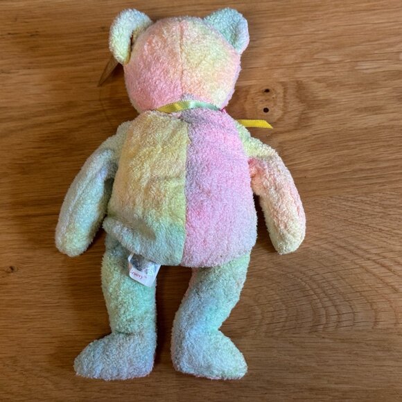 Ty Original Beanie Baby, Groovy the Bear, Tie-Dye Rainbow, DOB January 10, 1999 - Picture 6 of 15